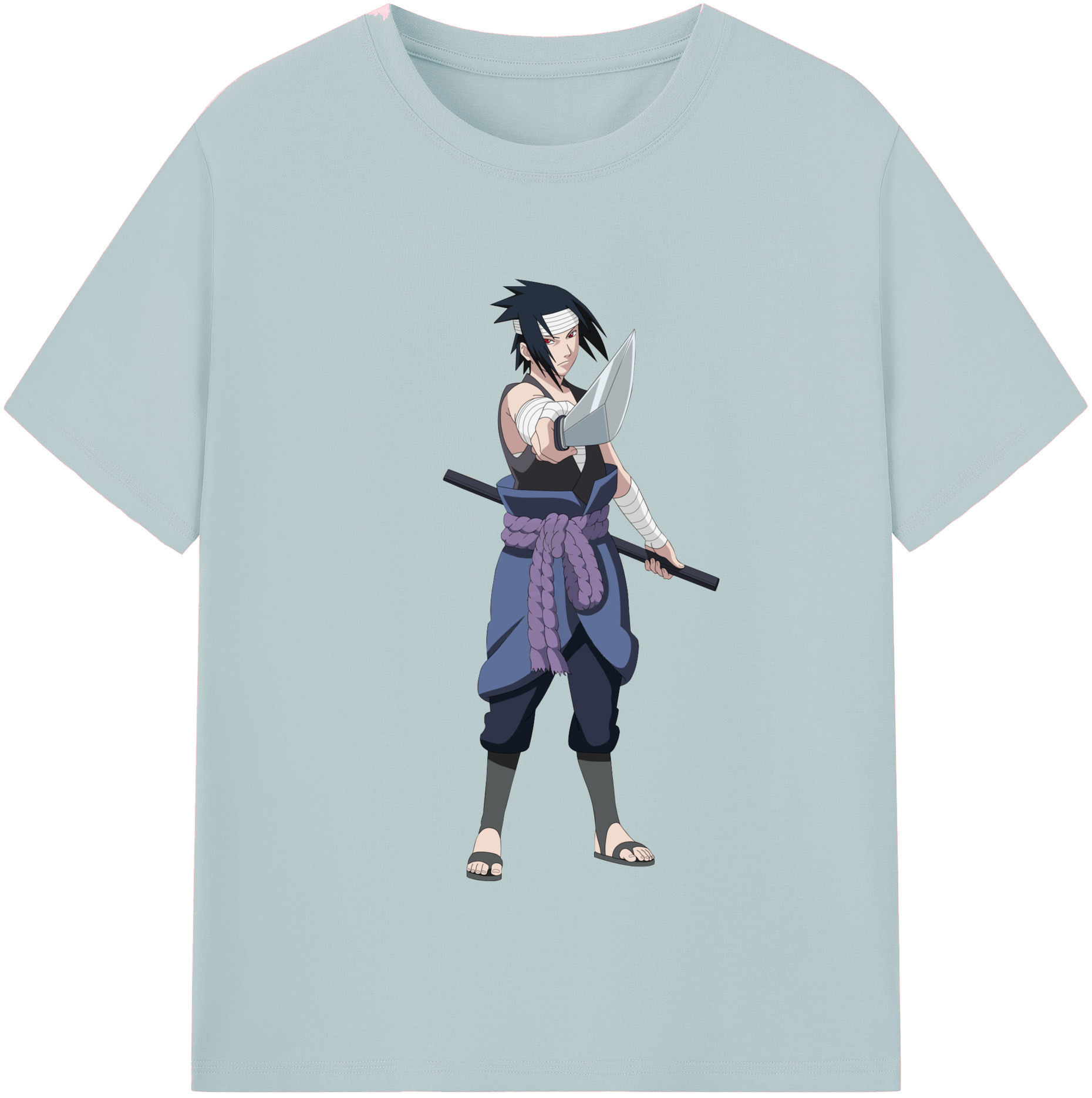 （画像用） NARUTO -ナルト- うちは サスケ Uchiha Sasuke 綿100％半袖Tシャツ（フロントプリント）